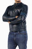 Cafe Racer Genuine Lambskin Leather Jacket-Blue_2.jpg