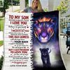 Lion Son Blanket, To My Son Never Forget That I Love You Mom To Son Fleece Blanket 1.jpg