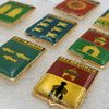 11 Vintage Lacquer pin badge set 7 pieces Coats of arms of cities of the USSR.jpg
