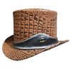 Crocodile Eye Band Tan Leather Top Hat (1).jpg