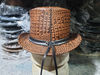 Crocodile Eye Band Tan Leather Top Hat (12).jpg