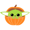 Baby Yoda In Pumpkin Happy Halloween Party SVG.png