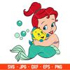 Baby Ariel Svg, Little Mermaid Svg, Disney Princess Svg, Cricut, Silhouette Vector Cut File.jpg