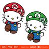 Mario & Luigi Hello Kitty Bundle Svg, Super Mario Svg, Mario Bros Svg, Kawaii Svg, Cricut, Silhouette Vector Cut File.jpg