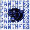 Panthers Distressed Mascot, Royal, Design PNG, Digital Download.jpg