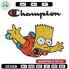 Bart Simpson Champion Embroidery design, Simpson Embroidery, cartoon design, Embroidery File, Instant download.jpg