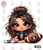 Cartoon Girl Football Fan Raiders Brown Hair Brown Eyes PNG Sublimation Digital Design Download DTF Print.jpg