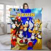 Custom Sonic The Hedgehog Blanket, Personalized Cartoon Hedgehog Minky Sherpa Blanket, Custom Name Blanket, Birthday Blanket CZC128.jpg