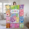 Personalized Care Bears Blanket, Care Bears Velveteen Blanket, Birthday Gifts, Care Bears TV Show Christmas Gift, Bedding Blanket NFON37.jpg