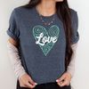 Tribal Heart Love TShirt Cute Boho Swirly Heart Love Green Heart T-Shirt Women's Valentine's Tee Girlfriend Gift for Wife Unique Shirt.jpg