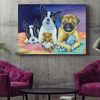 Dog Landscape Canvas - Boston Terrier And Pug Puppies - Canvas Print - Dog Painting Posters - Dog Canvas Art - Dog Wall Art Canvas - Furlidays.jpg