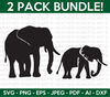 Elephant Mini SVG Bundle, Elephant Svg, Calf Svg, Animal Svg, Zoo Svg, Cute baby elephant SVG, Cut File for Cricut, Silhouette, Silhouette.jpg