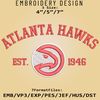 Atlanta Hawks Embroidery Designs, NBA Logo Embroidery Files, NBA Hawks, Machine Embroidery Pattern, Digital Download.jpg