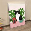 Cat Portrait Canvas - Cat Painting Posters - Tuxie Cat And Coffee Canvas Print - Cat Wall Art Canvas - Furlidays.jpg