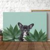 Dog Landscape Canvas - French Bulldog Between Agave Leaves - Canvas Print - Dog Wall Art Canvas - Furlidays.jpg