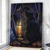 Cat Portrait Canvas - Midnight Vigil - Canvas Print - Cat Wall Art Canvas - Canvas With Cats On It - Cats Canvas Print - Furlidays.jpg