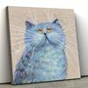 Cat Square Canvas - Cat Canvas - Blue Cat - Canvas Print - Cat Wall Art Canvas - Canvas With Cats On It - Cats Canvas Print - Furlidays.jpg