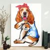 Dog Portrait Canvas - Basset Hound - I Love Mom Tattoo - Canvas Print - Dog Canvas Art - Furlidays.jpg