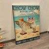 Dog Portrait Canvas - Beach Life Sandy Toes Chow Chow - Dog Canvas Print - Dog Canvas Art - Furlidays.jpg