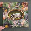 Dog Square Canvas - A Small Joke With A Dog - Cute Puupy Sliping On The Floral - Canvas Print - Dog Wall Art Canvas - Furlidays.jpg