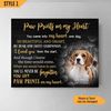Paw Prints On My Heart Dog Personalized Horizontal Canvas - Wall Art Canvas - Gift For Dog Lovers.jpg