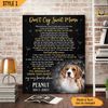 Personalized Poster &amp Canvas Don't Cry Sweet Mama Dog Poem Printable Vertical Canvas - Gift For Dog Mom.jpg