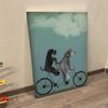 Portrait Canvas - Schnauzer On Bicycle - Canvas Print - Dog Canvas Print - Dog Wall Art Canvas - Furlidays.jpg