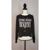 The Beatles Distressed Long Sleeve Crop Top Vintage Style Band Tee, Union Jack Flag, Women's Size 2X.jpg
