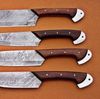 Custom Handforged Damascus steel Chef Knives set BBQ Knife set Gift for Himher (3).jpg