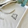 Halloween Ghost Embroidered Hoodie, Ghost Sweatshirt, Trendy Halloween Sweatshirt, Embroidered Hoodies, Hoodie.jpg