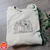 Custom Albums As Books Embroidered Sweatshirt with Name on Sleeve, Red Books Swifty Love Embroidered, Folk Music Shirt, Country Music Shirt.jpg