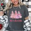 Christmas Pink Tree Shirt, Merry Christmas Shirt,  Christmas Family Shirt, Christmas Gift, Christmas Crewneck,Christmas Lover ALC001.jpg