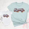 Retro Mommy Shirt, Retro Baby Shirt, Mama Mini shirt, Gift for mama, First Mothers day shirt, New mama shirt, Personalized Mama baby shirt,.jpg