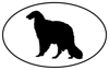 Borzoi Euro Oval Sticker Self Adhesive Vinyl dog canine pet - C757.png