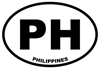 Philippines Oval Sticker Self Adhesive Vinyl FilipinoCountry Code euro PH v3 - C5181.png