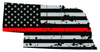 Distressed Thin Red Line Nebraska State Shaped Subdued US Flag Sticker Self Adhesive Vinyl fire NE - C3863.png