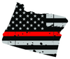 Distressed Thin Red Line Oregon State Shaped Subdued US Flag Sticker Self Adhesive Vinyl fire OR - C3903.png