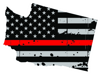 Distressed Thin Red Line Washington State Shaped Subdued US Flag Sticker Self Adhesive Vinyl fire WA - C3943.png