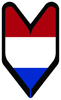 Dutch Driver Badge Sticker Self Adhesive Vinyl wakaba leaf soshinoya Netherlands NLD - C2153.png