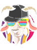 Funny Goat Retro Punk Goat With Headphones Dj Goat Music Gift.png
