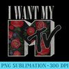 Womens MTV I Want My MTV Floral Box - Mug Sublimation PNG - Fashionable and Fearless