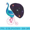 Peacock riding a Unicycle Galaxy Animal - Shirt Template Transparent - Add a Festive Touch to Every Day