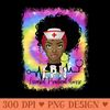 LPN Licensed Practical Nurse Messy Bun Black Girl Nurse - High Quality PNG files - Bring Your Designs to Life