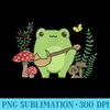 Cute Frog Banjo Mushroom Kawaii Cottagecore Aesthetic Frog - PNG Download - Perfect for Sublimation Mastery