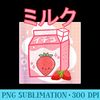 Cute Pink Strawberry Milk Japanese Kawaii Retro 90s Anime - PNG Download Illustration - High Resolution And Print-Ready Designs