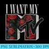 MTV I Want My MTV Floral Box Raglan Baseball - High Quality PNG files - Quick And Seamless Download Process