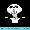 Cute Panda Bear Drinking Boba Bubble Milk Tea - Sublimation PNG Designs - Spice Up Your Sublimation Projects