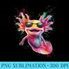 Colorful happy Axolotl Art With Sunglass Axolotl smiling - PNG Download Template - Boost Your Success with this Inspirational PNG Download