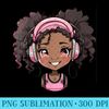 Anime and Music Black Girl Anime Merch Afro African American - High Resolution PNG Designs - Revolutionize Your Designs