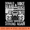 Donald Trump Pump Mike Pence Bench Press Bodybuilding Gym - Transparent PNG Clipart - Perfect for Sublimation Art